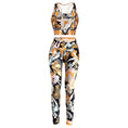 Load image into Gallery viewer, Popular Printed Sports Vest Yoga Fitness Summer Suit Women two piece set
