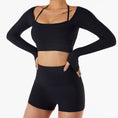 Load image into Gallery viewer, Spring Summer New Sports Top Women Quick-Drying Workout Clothes with Chest Pad Slim Fit Skinny Long Sleeve Yoga Wear
