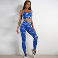 Load image into Gallery viewer, Seamless Knitted Tie Dyed Yoga Clothes Fitness Suit Sports High Waist Elastic Pants Women
