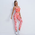 Load image into Gallery viewer, Tie Dye Seamless Knitted Quick Drying Running Sportswear Yoga Long Sleeve Suit High Waist Yoga Workout Pants Women

