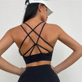 Load image into Gallery viewer, Women Thin Shoulder Beauty Back Breathable Tight Beauty Back Push Up Shock Absorbing Sports Bra
