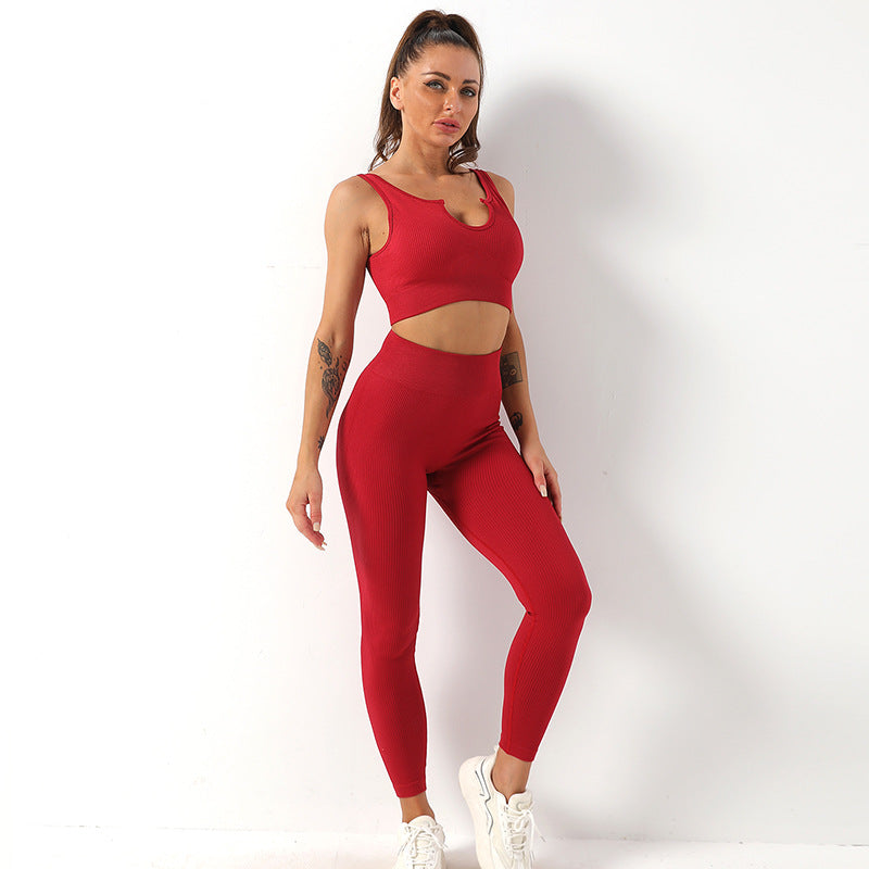Quick Drying Seamless Yoga Suit Shockproof Sports Bra Yoga Vest Yoga Pants Fitness Trousers