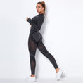 Load image into Gallery viewer, Seamless Hollow Out Cutout Moisture-Absorbing Yoga Long Sleeve Suit Yoga Clothes Sports Fitness Running Yoga Pants Women
