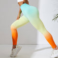Load image into Gallery viewer, Seamless Three-Color Hanging Dyeing Gradient Workout Exercise Pants High Waist High Elastic Peach Hip Breathable Yoga Pants
